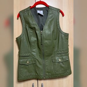 *NEW* Olive Green Faux Leather Vest